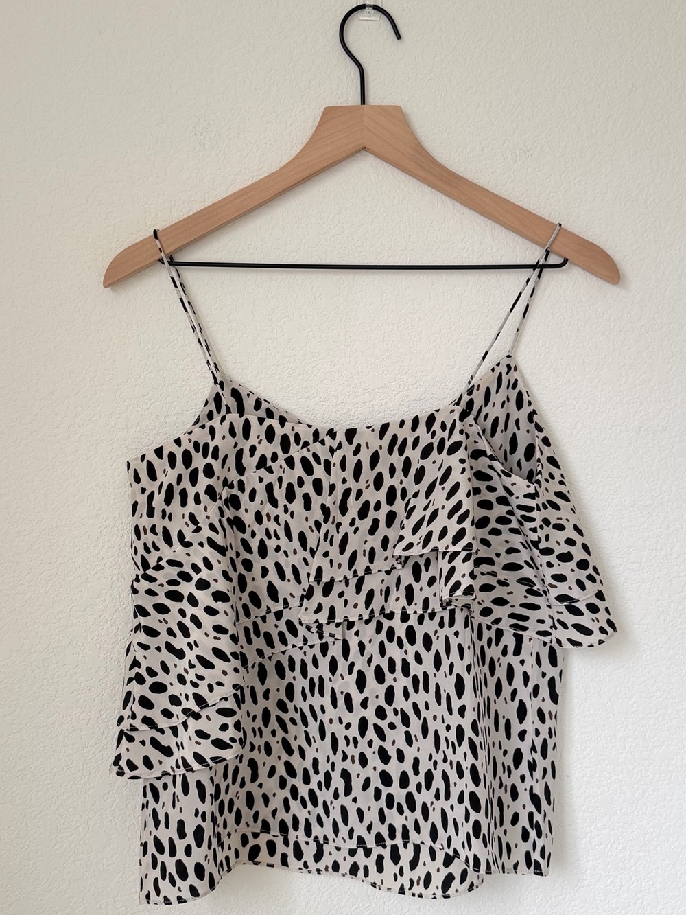 J. Crew Ruffle Cami Tank Top Blouse Leopard Print Size 2 - Picture 11 of 13